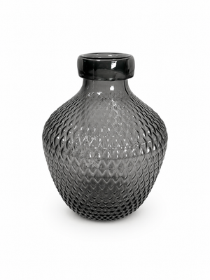 Vaso ampolla vetro grigio fumé medio