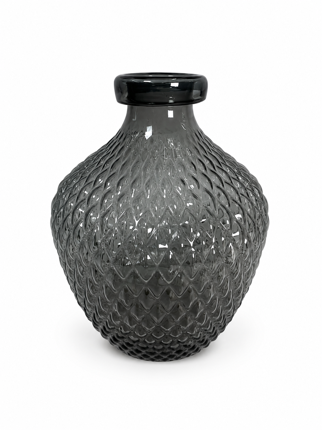 Vaso Ampolla in Vetro Grigio Fumé grande