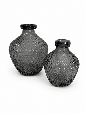 Vaso Ampolla in Vetro Grigio Fumé grande