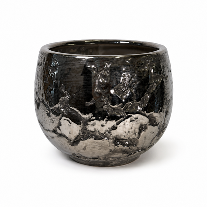 Vaso Ceramica Effetto Acciaio medio