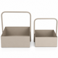 Set 2 Fioriere Quadrate in Metallo con Manico