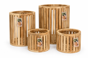Set 4 elementi d'arredo multiuso in legno Teak