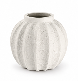 Vaso Decorativo Tondo in Resina Bianco