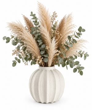 Vaso Decorativo Tondo in Resina Bianco