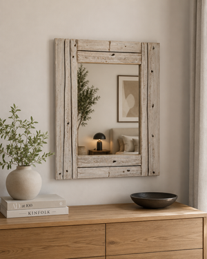 Specchio Legno Sbiancato